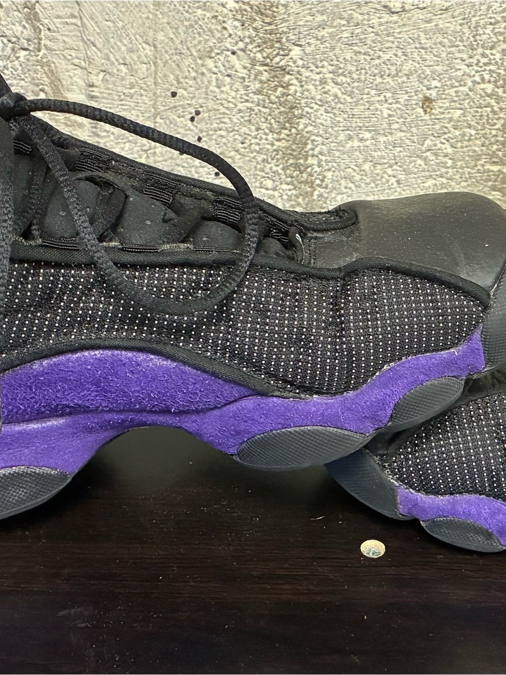 Jordan Kids Black and Purple Low-Top Sneakers